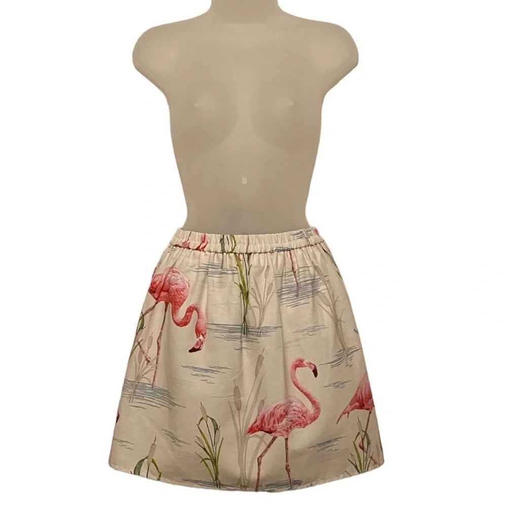 les petites jupes de prune flamingo print skirt